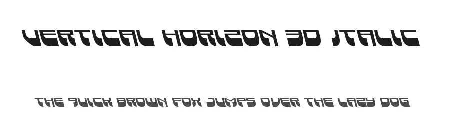 Vertical Horizon 3D Italic by Daniel Zadorozny — Display Font