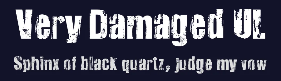 Very Damaged UL by Geoffrey Lee — Display Font — thumbnail 2
