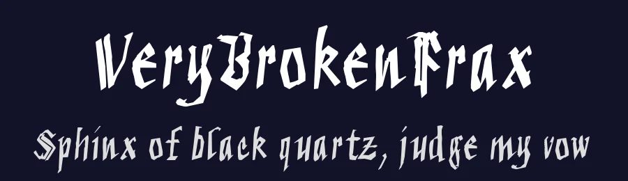 VeryBrokenFrax — Display Font — thumbnail 2