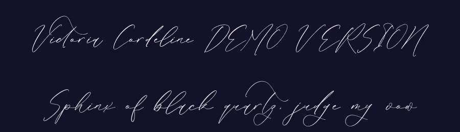 Victoria Cordeline DEMO VERSION by Heru Utama Putra — Script Font — thumbnail 2