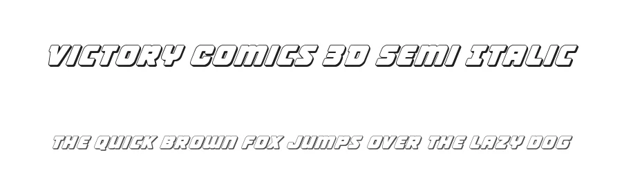 Victory Comics 3D Semi Italic by Daniel Zadorozny — Display Font