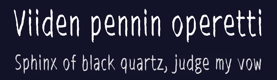 Viiden pennin operetti — Display Font — thumbnail 2