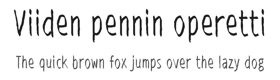 Viiden pennin operetti — Display Font