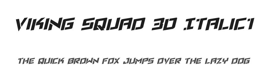 Viking Squad 3D Italic1 by Daniel Zadorozny — Display Font