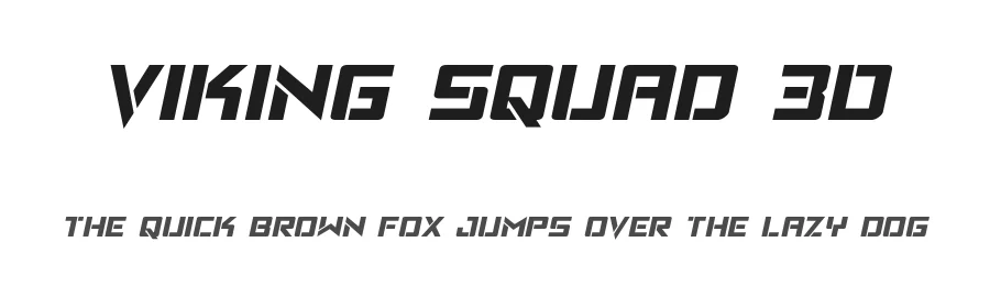 Viking Squad 3D by Daniel Zadorozny — Display Font