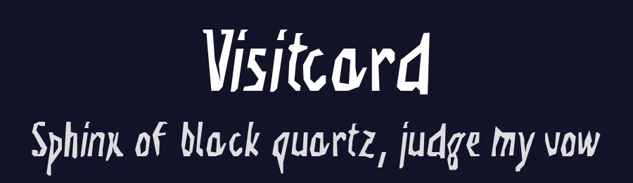Visitcard — Display Font — thumbnail 2