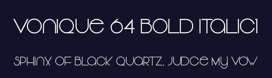 Vonique 64 Bold Italic1 — Display Font — thumbnail 2