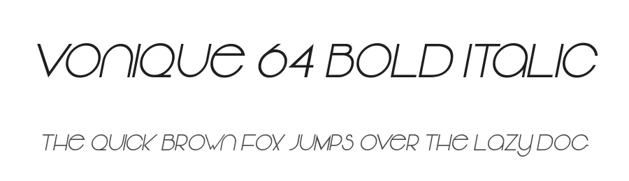 Vonique 64 Bold Italic — Display Font