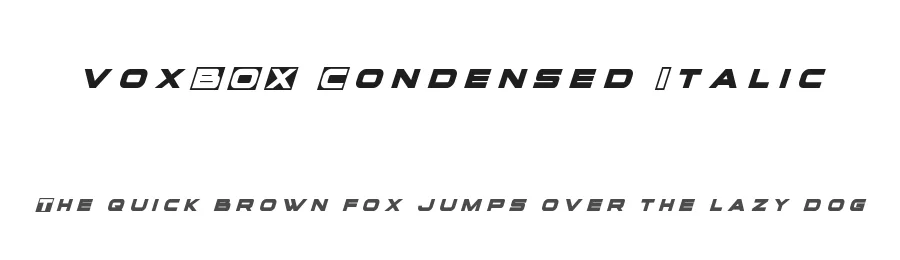 voxBOX Condensed Italic by Daniel Zadorozny — Display Font