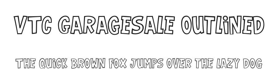 VTC GarageSale Outlined by Larry E.Yerkes - Vigilante Typeface Corporation V.T.C. — Display Font