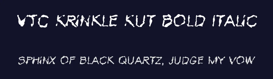 VTC Krinkle Kut Bold Italic by WolfbainX — Display Font — thumbnail 2
