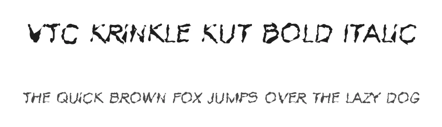 VTC Krinkle Kut Bold Italic by WolfbainX — Display Font