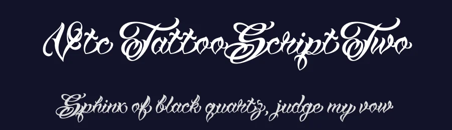 Vtc TattooScriptTwo by Larry E.Yerkes - Vigilante Typeface Corporation V.T.C. — Script Font — thumbnail 2