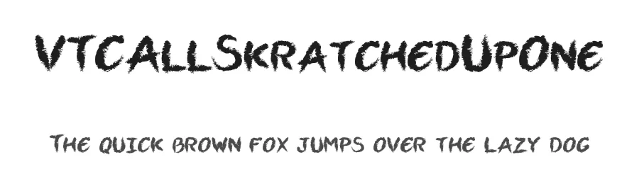 VTCAllSkratchedUpOne by WolfBainX-Larry E.Yerkes-Vigilante Typeface Corporation — Display Font