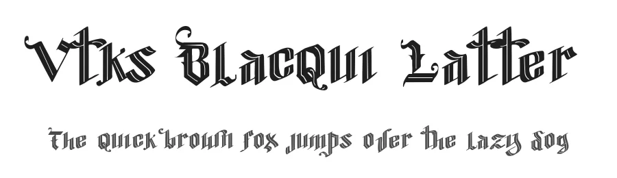 Vtks Blacqui Latter by douglas vitkauskas — Display Font