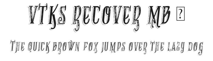 VTKS RECOVER MB 1 by douglas vitkauskas — Display Font