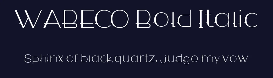 WABECO Bold Italic by Paul Reis — Display Font — thumbnail 2