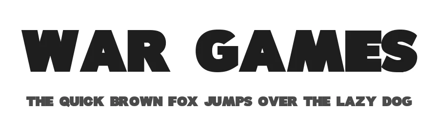 War Games by P. A. Vannucci — Display Font