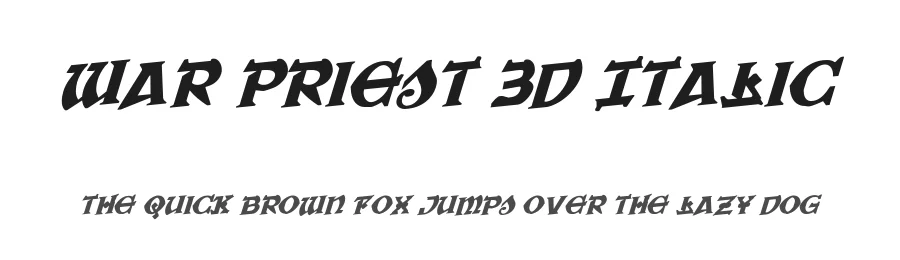 War Priest 3D Italic by Daniel Zadorozny — Display Font