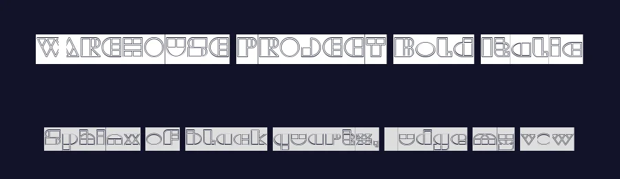 WAREHOUSE PROJECT Bold Italic by http://www.dafont.com/wino-s-kadir.d2209 — Display Font — thumbnail 2
