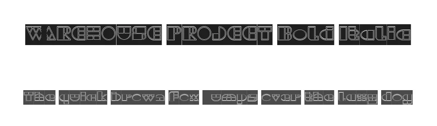 WAREHOUSE PROJECT Bold Italic by http://www.dafont.com/wino-s-kadir.d2209 — Display Font