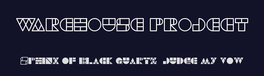 WAREHOUSE PROJECT by http://www.dafont.com/wino-s-kadir.d2209 — Display Font — thumbnail 2