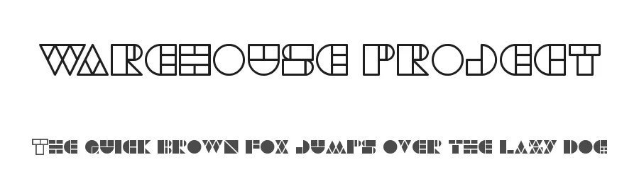 WAREHOUSE PROJECT by http://www.dafont.com/wino-s-kadir.d2209 — Display Font