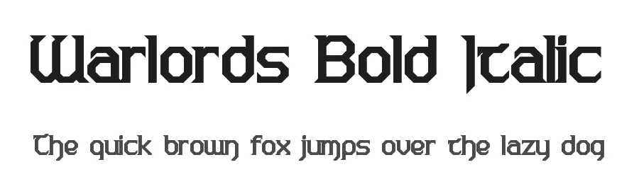 Warlords Bold Italic by Neale Davidson — Display Font