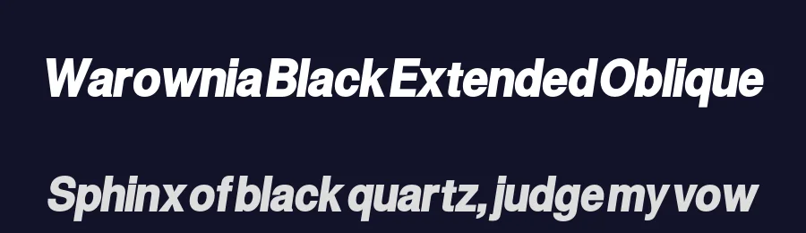 Warownia Black Extended Oblique — Display Font — thumbnail 2