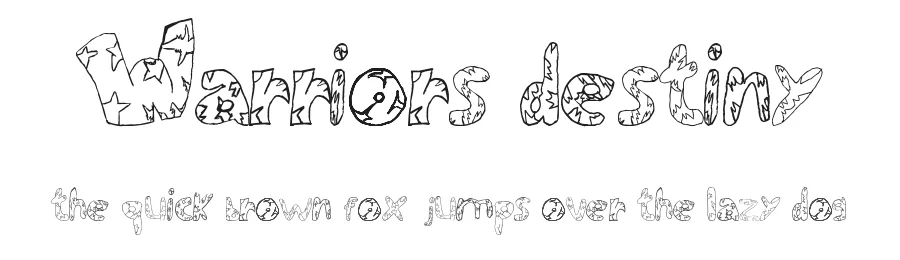Warriors Destiny — Display Font