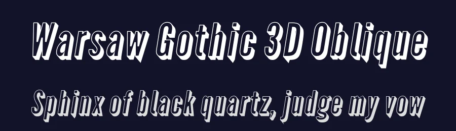 Warsaw Gothic 3D Oblique by The League of Moveable Type, Cannot Into Space Fonts — Display Font — thumbnail 2