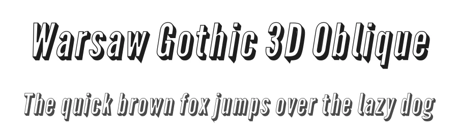 Warsaw Gothic 3D Oblique by The League of Moveable Type, Cannot Into Space Fonts — Display Font
