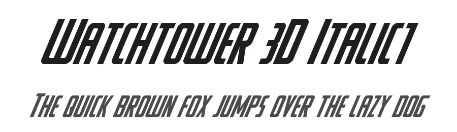 Watchtower 3D Italic1 by Daniel Zadorozny — Display Font