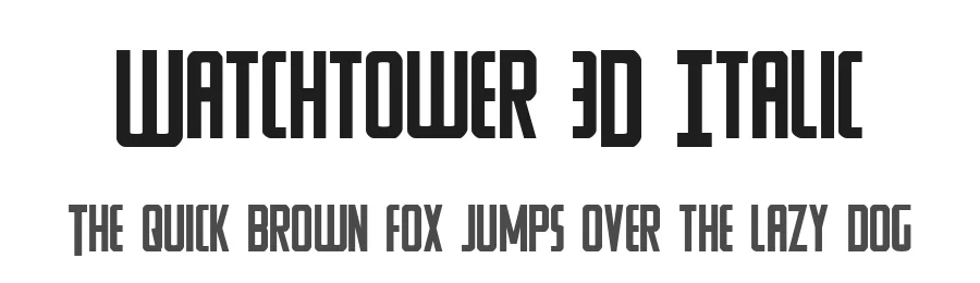 Watchtower 3D Italic by Daniel Zadorozny — Display Font