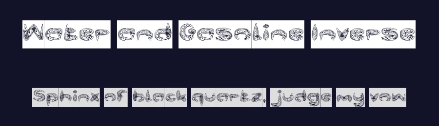 Water and Gasoline Inverse by http://www.dafont.com/wino-s-kadir.d2209 — Display Font — thumbnail 2
