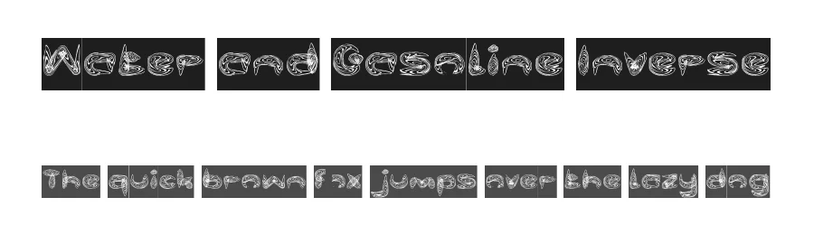 Water and Gasoline Inverse by http://www.dafont.com/wino-s-kadir.d2209 — Display Font