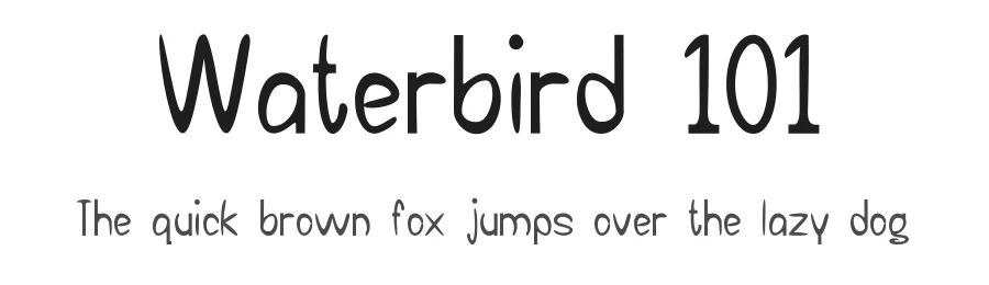 Waterbird 101 by Font designed for Fonts101.com Exclusively — Display Font