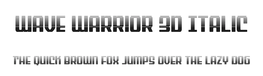 Wave Warrior 3D Italic by Daniel Zadorozny — Display Font