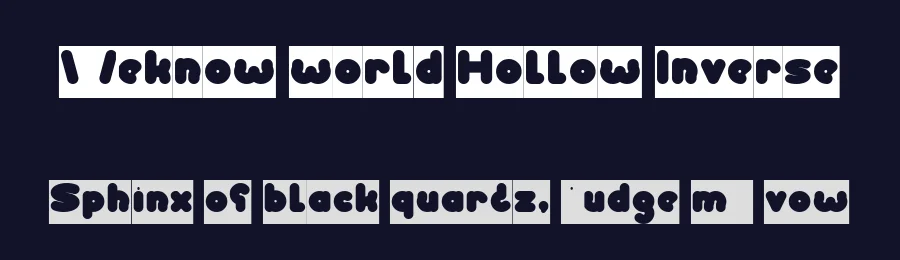 Weknow world Hollow Inverse by http://www.dafont.com/wino-s-kadir.d2209 — Display Font — thumbnail 2