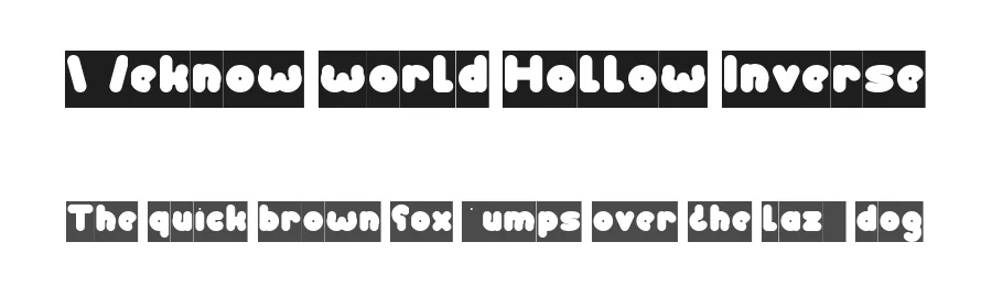 Weknow world Hollow Inverse by http://www.dafont.com/wino-s-kadir.d2209 — Display Font