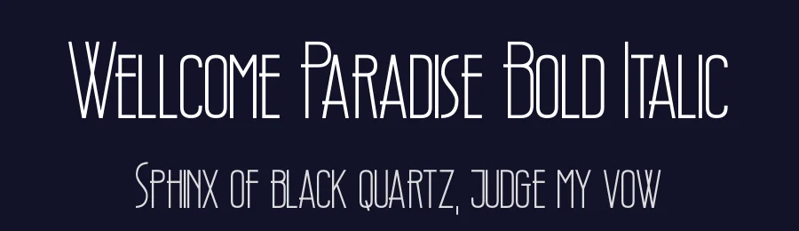 Wellcome Paradise Bold Italic by Heru Utama Putra — Display Font — thumbnail 2