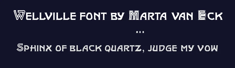Wellville font by Marta van Eck by Marta Waniek (Marta van Eck) — Display Font — thumbnail 2
