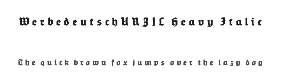 WerbedeutschUNZ1L Heavy Italic by Dieter Steffmann β Display Font