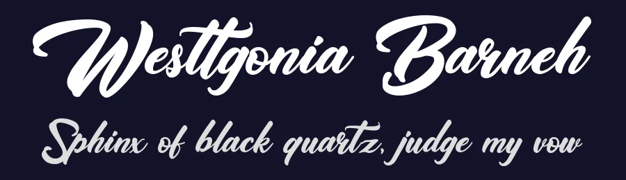 Westtgonia Barneh — Display Font — thumbnail 2