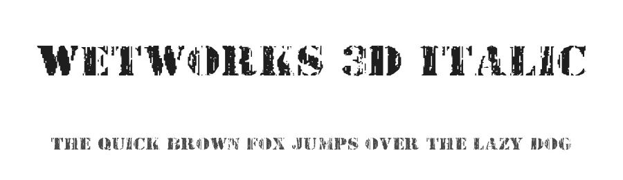 Wetworks 3D Italic by Daniel Zadorozny — Display Font