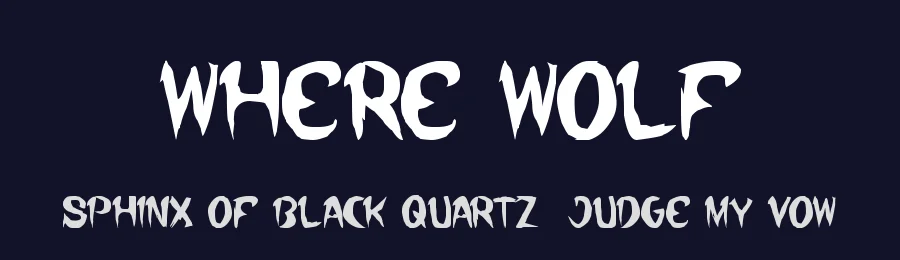 where wolf by http://www.dafont.com/wino-s-kadir.d2209 — Display Font — thumbnail 2