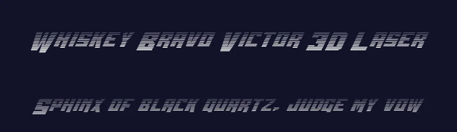 Whiskey Bravo Victor 3D Laser by Dan Zadorozny — Display Font — thumbnail 2