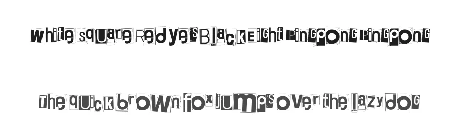 White Square Red Yes Black Eight Pingpong Pingpong by junkohanhero — Display Font
