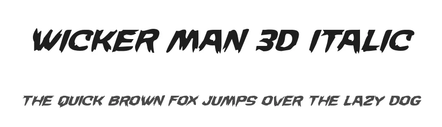 Wicker Man 3D Italic by Daniel Zadorozny — Display Font