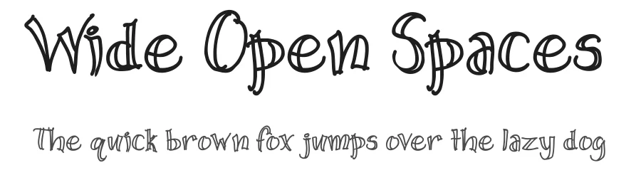 Wide Open Spaces by Jessica Darnell — Display Font